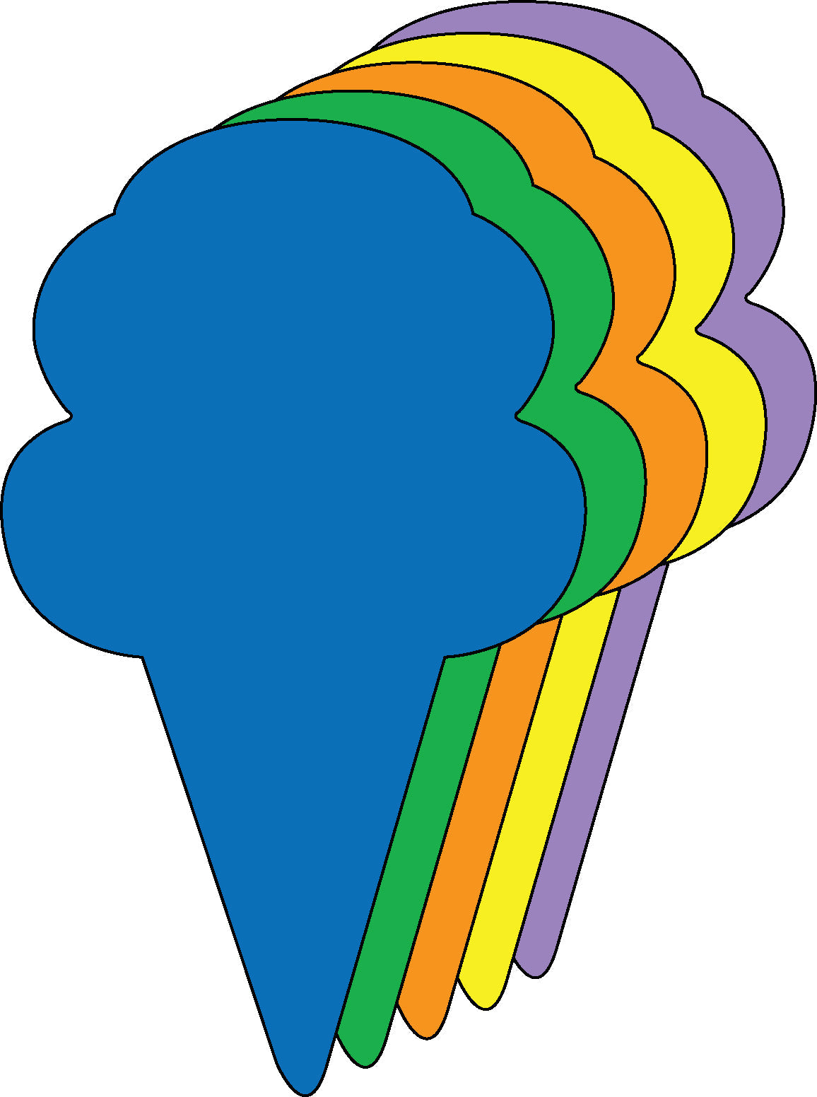 SHAPES ETC. Small Assorted Color Creative Foam Cut-Outs - Ice Cream Cone