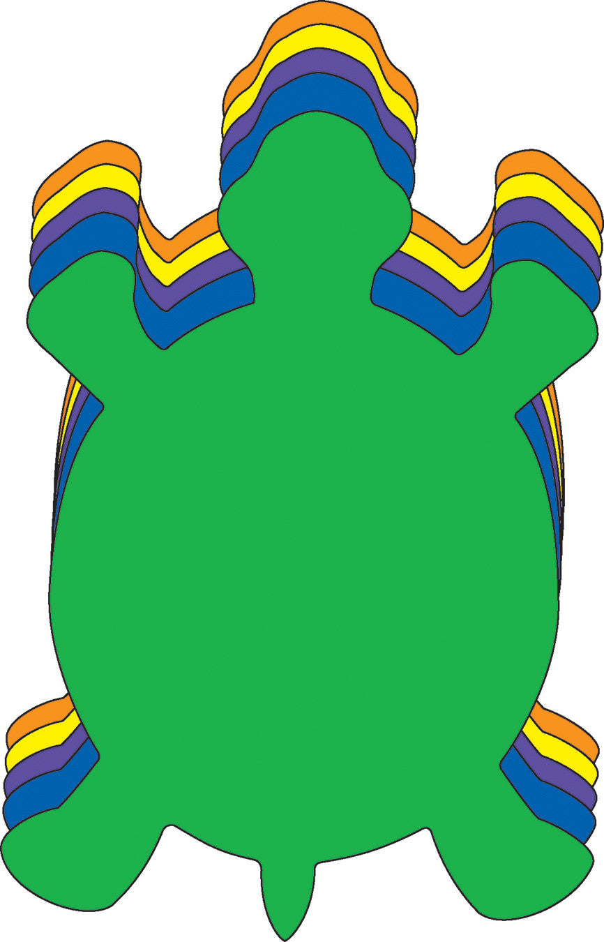 SHAPES ETC. Large Assorted Color Creative Foam Cut-Outs - Turtle