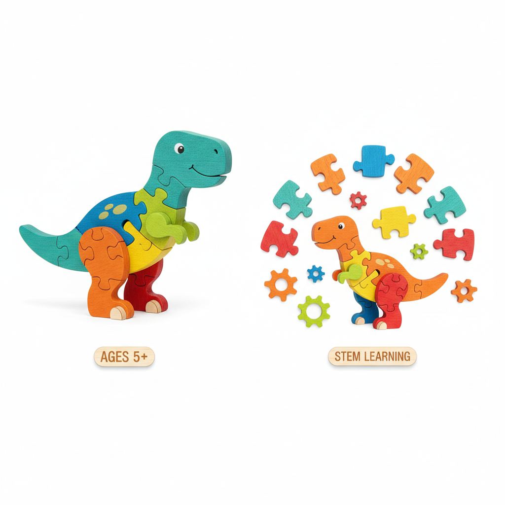 Rompecabezas 3D de Madera Dinosaurio